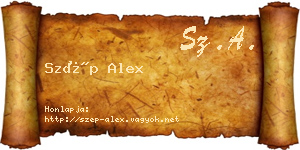 Szép Alex névjegykártya